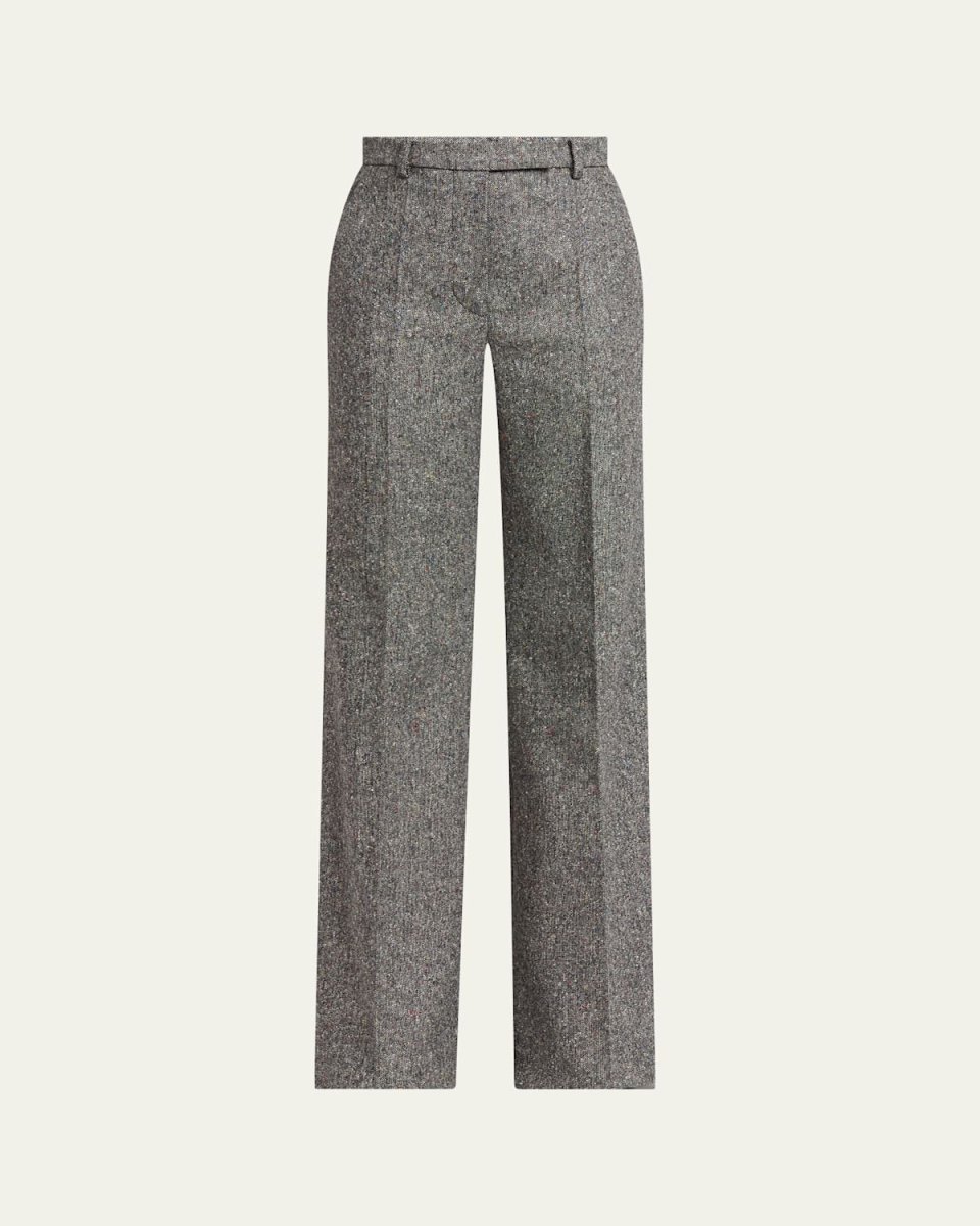 Wool Woven Flare Pants